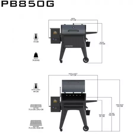 Barbecue à Pellets Navigator 850 PIT BOSS 5 Barbecue à Pellets Navigator 850 PIT BOSS – Image 3