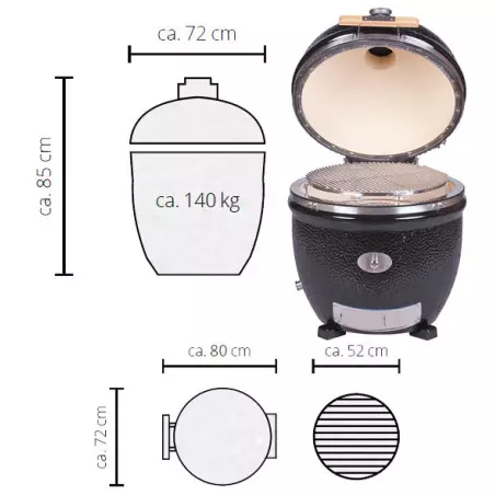 Barbecue Ceramique Le Chef Pro 2.0 Noir à Poser - MONOLITH 4 Barbecue Ceramique Le Chef Pro 2.0 Noir à Poser - MONOLITH – Image 2