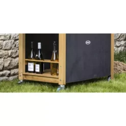 Desserte Pour Plancha Robinier Hpl Noir EMILE - ENO -Napoleorm Magasin desserte pour plancha robinier hpl noir emile 5