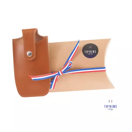 L'Étui De David Cuir Cognac Pour Fourchette TRIDENS 4 L'Étui De David Cuir Cognac Pour Fourchette TRIDENS – Image 2