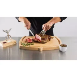 Fourchette TRIDENS Poli-Miroir Avec Socle Bois -Napoleorm Magasin lot fourchette tridens poli miroir avec socle bois 3